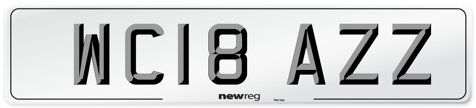 WC18 AZZ Number Plate from New Reg